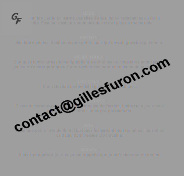 e-mail de contact pour www.gillesfuron.com